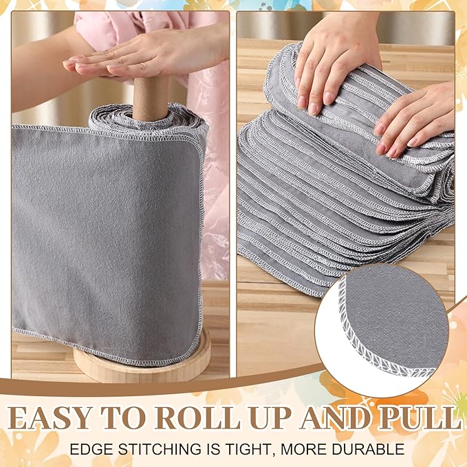 36 Pack Vintage Reusable Cleaning Cloths Washable Cotton Kitchen Towels for Home (Gray)