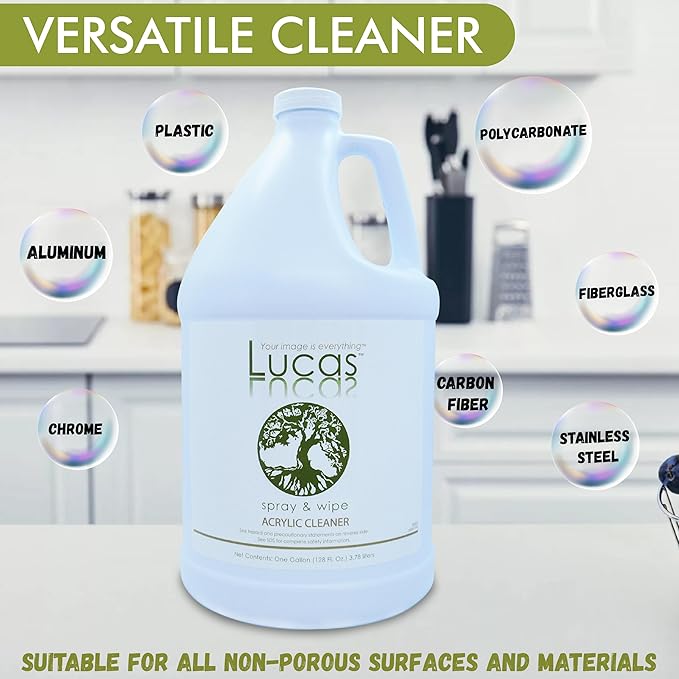 Lucasol Lucas Acrylic and Plastic All Purpose Cleaner Spray 1 Gallon Refill Size