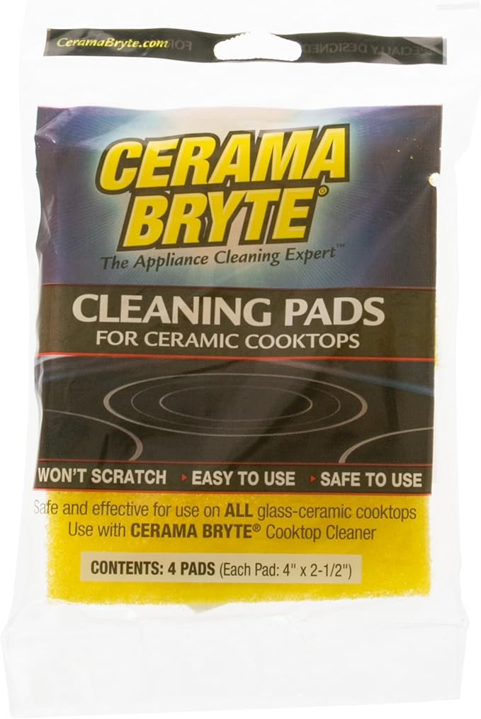 Cerama Bryte Cleaning Pads, Package of 4
