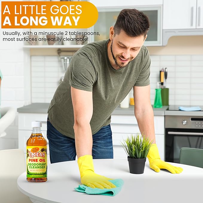 Ocean Pine Oil Cleaner Concentrate, 65% Pine Oil Deodorizer, All-Purpose Household Cleaner for Floors, Kitchen, Bathroom, Laundry, Grease & Odor Removal (2, 8 fl oz)