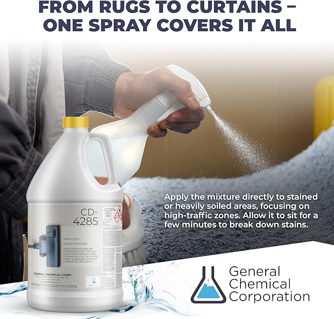 Heavy Duty Carpet Stain Remover CD 4285 - Carpet's Multi-Purpose and Powerful Liquid Solution, Though Cleaning Formula For Homeowners, Pet-owners, Offices and Many More - 1 Gallon Case