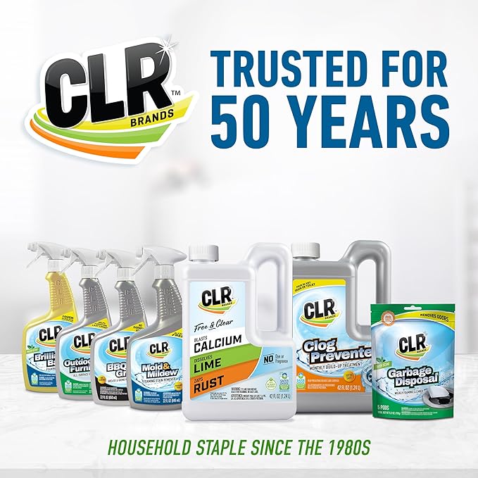 CLR Brands® Clog Preventer Clear Pipes and Drains Monthly Drain Build Up Remover, Helps Degrade Sources of Clogs to Keep Drains Flowing Smoothly, Safe on All Pipes and Drains - 80 Ounce Bottle