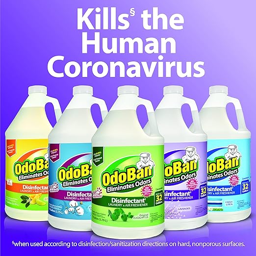 OdoBan Disinfectant Concentrate and Odor Eliminator, Made in the USA, Lavender Scent, 1 Gallon