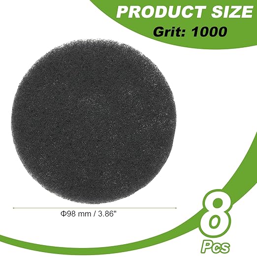 Power Scrub Pads, Scrubbing Pads 1000 Grits Scouring Discs - Fitting for (Home Kitchen Cleaning - Drill Attachment - Scrubber Replacement) 8 Pcs & 4 Inch & Gray