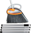 Surfer Combo Broom with Dustpan Combo Set – 4-Piece Composable Handle Broom and Dustpan Set with Long Handle | Durable Dust Pan & Broom for Home and Commercial Cleaning