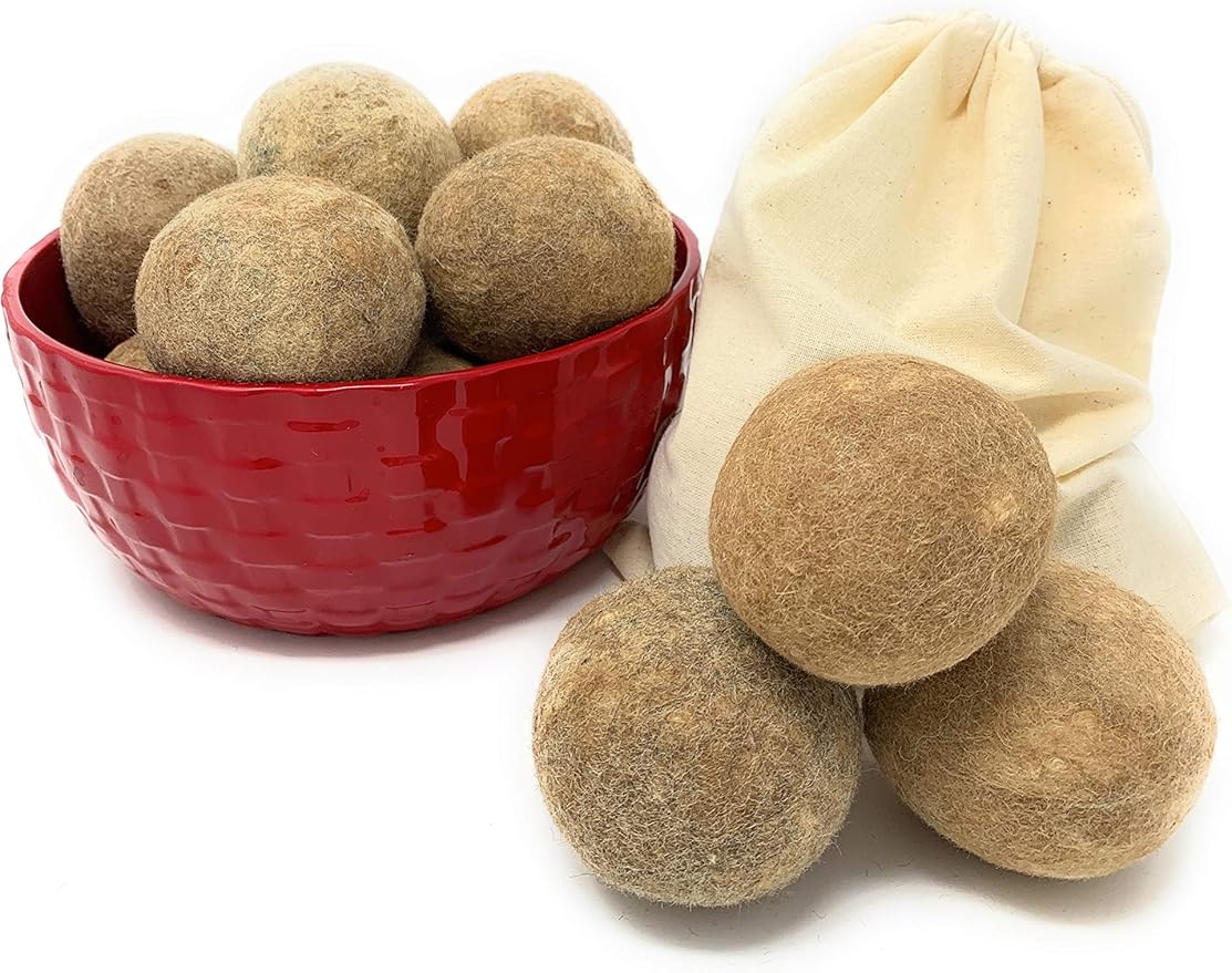 Alpaca Home 100% Alpaca Wool Dryer Balls - Felted - Set of 3 - Made in USA - All Natural Colors - Hypoallergenic