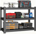 3-Tier Metal Storage Shelving Unit Black 16" D x 36" W x 36" H, Adjustable, 1800 lbs Capacity, Heavy Duty, Storage Organizer, for Garage, Home, Bathroom, Laundry, Storage Rack