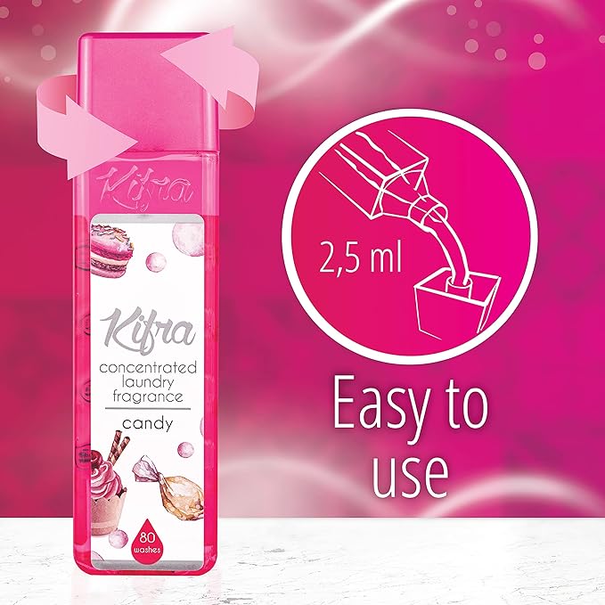 KIFRA CANDY Concentrated Laundry Fragrance 6.76 Fl Oz 200ml 80 Washing Cycles