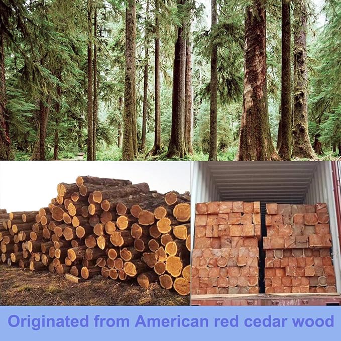 Cedar Balls for Clothes Storages, 100pc Red Cedar Balls for Closets and Drawers with 3 Satin Bags