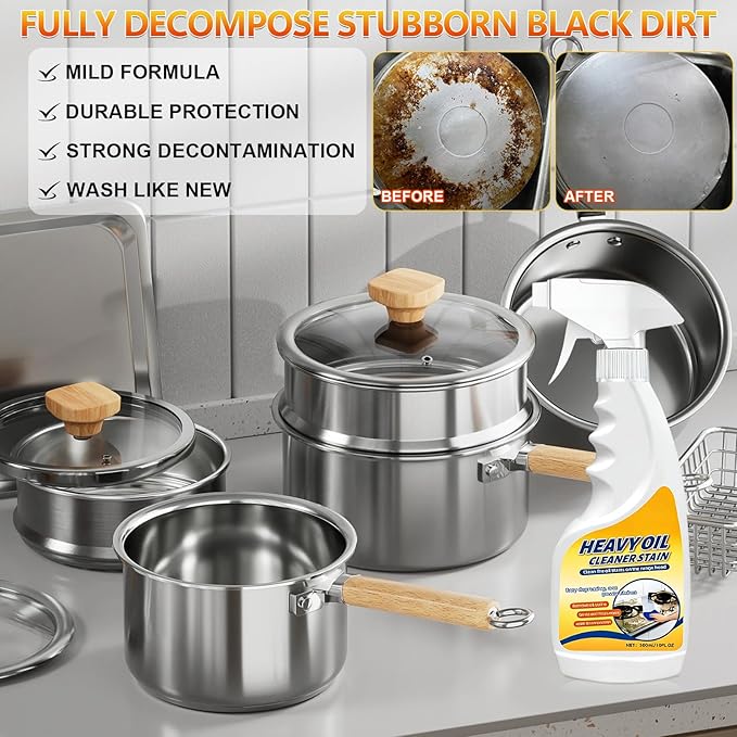 Heavy Oil Cleaner Stain,Heavy Oil Stain Cleaner Kitchen,Clean Up Kitchen Oil Stains Spray,Kitchen Spray Cleaner,Multi-purpose Oils Stain Cleaner,Clean Up Kitchens Oil Stains (300ml)