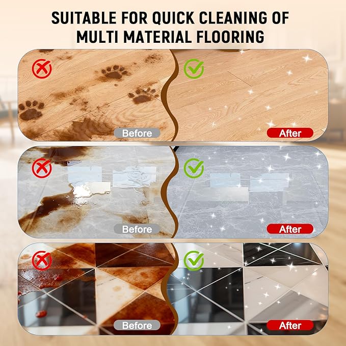 Floor Cleaning Solution Compatible with Roborock (Q5/Q7/Q8/Q10/S7/S8/Saros 10R/F25/Qrevo Series) , All Robot Vacuums & Cordless Wet Dry Vacuum with Mopping, 5 Bottle Original Floor Cleaner Refill