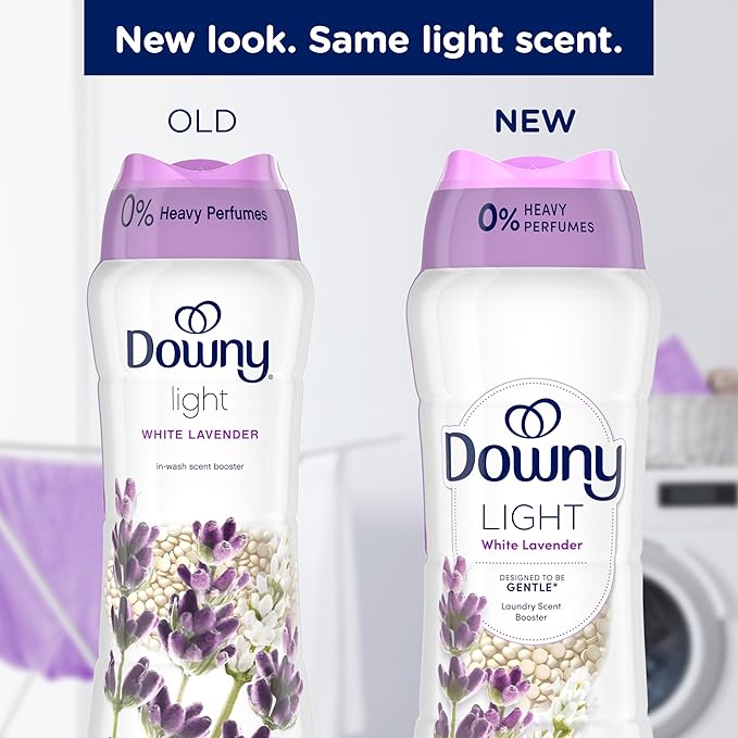 Downy Light Laundry Scent Booster Beads, White Lavender Scent, 24.0 OZ, In-wash fabric beads designed to be gentle with a light boost of scent, No Heavy Perfumes