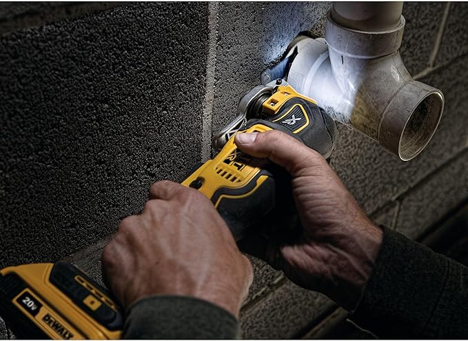 DEWALT 20V Oscillating Tool, Cordless, Wood Blades, Sandpaper, Tool Bag, Battery and Charger Included (DCS356SD1)
