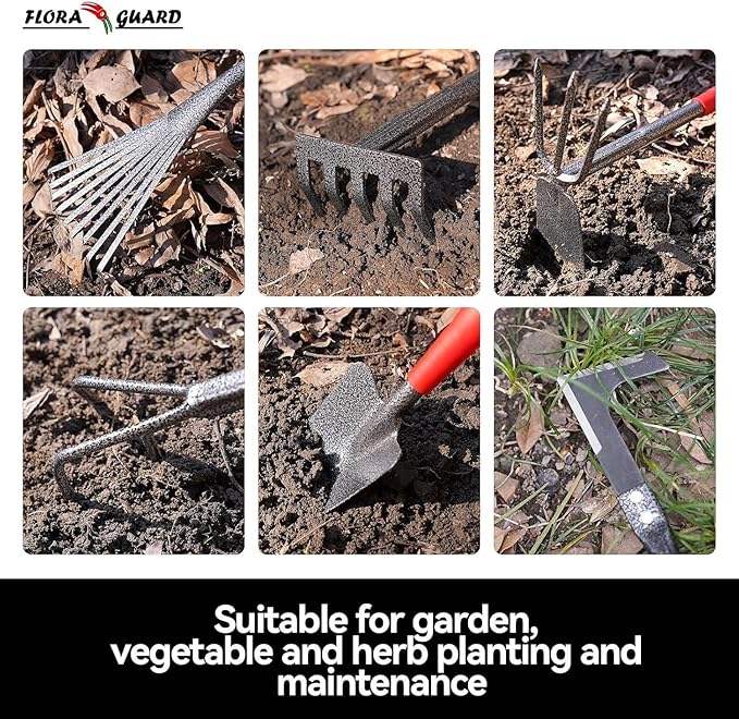 FLORA GUARD 7.7-Inch Folding Saw with 6 Piece Garden Tool Sets