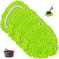 Mop Heads Replacements Compatible with O-cedar Easy Wring 1-Tank System,Mop Replace Head for Dry/Wet Use,4 Pack Reusable Spin Mop Replacement Head,Washable Chenille Dust Mop Refills for Floor Cleaning