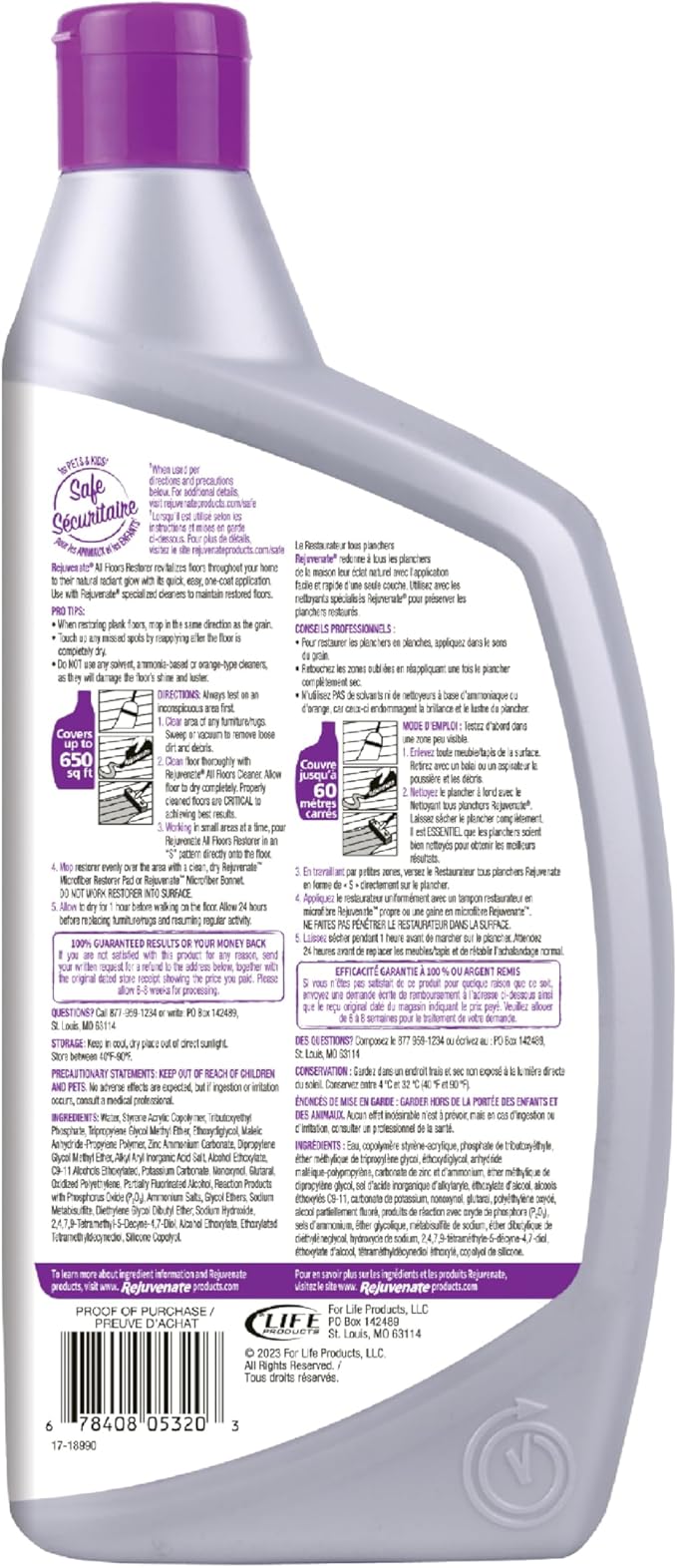 Rejuvenate All Floors Restorer Fills Scratches, Shines And Protects All Floor Types, Including Hardwood, Laminate, Vinyl And Tile, 32 Ounces