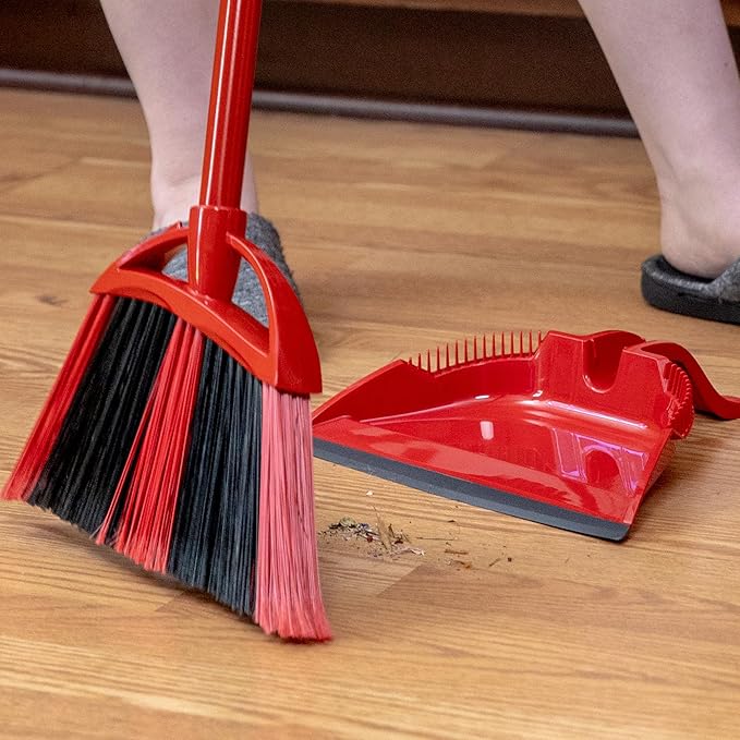 O-Cedar One Sweep Broom with Step-On Dustpan | Remove 99% with One | Lightweight Quiet Cleaning Tool | Ideal for Pet Owners
