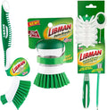 Libman Bottle & Dish Brush Kit | Cleaning Brushes for Kitchen Use | Straw Brush | Scrub Brushes for Dishes | Big Job Kitchen Brush | Palm Scrub Brush | 3 Different Brushes & Straw Cleaner Included