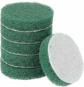 HARFINGTON 6pcs Scrubber Scouring Pads 180 Grits 2 Inch Drill Power Brush Hoop and Loop Surface Conditioning Disc Drill Scuffing Disc Scrub Pads for Home Kitchen Cleaning, Green