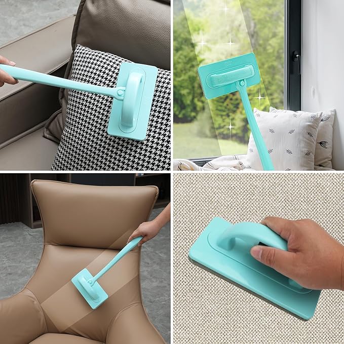 Professional Window Screen Cleaner- Large Brush Face for Door Mesh Cleaning- Detachable Mesh Screen Cleaning Tool- Wet and Dry Dual-Use (Two Brush Heads)