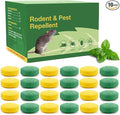 Rodents Repellent with Peppermint Oil for Squirrel - Mouse/Rat/Mole Repellent Balls for Indoor/Outdoor, Car Engines, Garage, Attic - Mice Deterrent Alternative to Moth Balls & Mouse Traps.