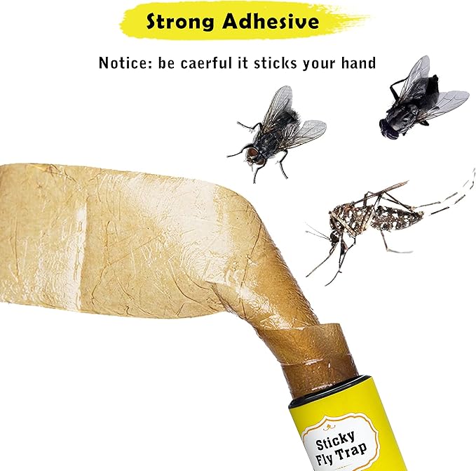 Stingmon 40 Pack Sticky Fly Trap Indoor, Fly Traps Outdoor Hanging, Fruit Fly Trap, Fly Strips Fly Tape Fly Killer Fly Catcher Fly Paper Fly Ribbon, Flying Insect Trap for Bug, Gnat, Insect, Mosquito