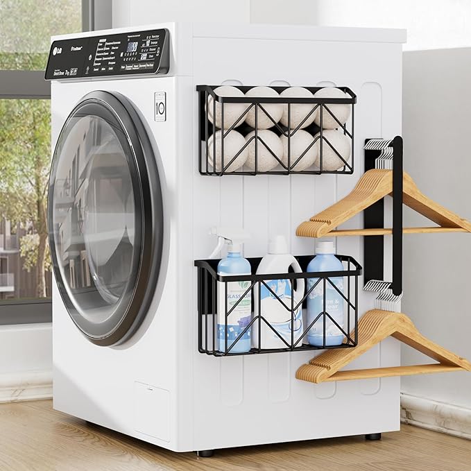 DAOYA Magnetic Dryer Ball Holder and Magnetic Hanger Holder, Magnetic Lint Bin for Laundry Room, Space Saving Laundry Organization and Storage