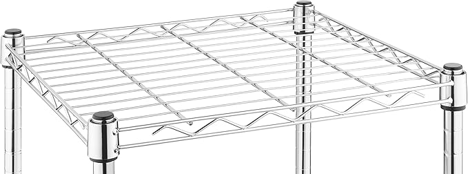 Whitmor 2-Wire Shelving Unit, Metal Storage Shelves, Stacking Shelf with Basket, Easy Assembly Home Organizer for Pantry, Kitchen, Garage, Plant
