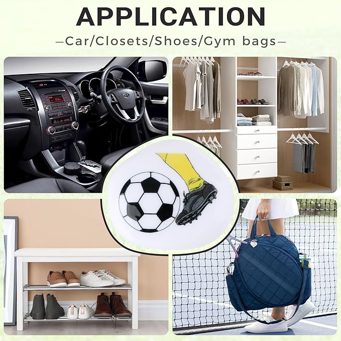 Knixmax Versatile Deodorizer Balls for Shoes Gym Bags Home Freshener for Closets Lockers Odor Eater Eliminate Unpleasant Scent Fresh Linen Soccer