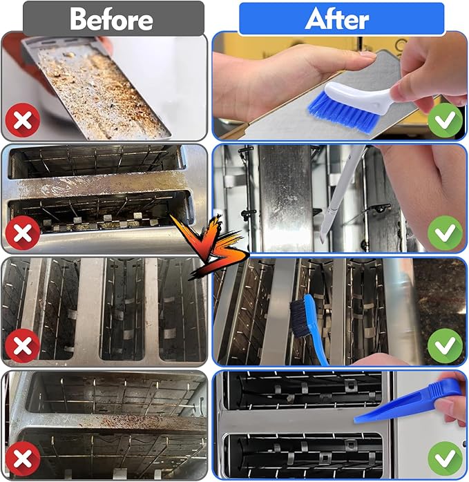 XANGNIER Toaster Cleaning Brush Set,5 Pcs Cleaner Supplies Tools kit for Toasters 2 Slice/ 4 Slice Accessories(Excluding Toaster)