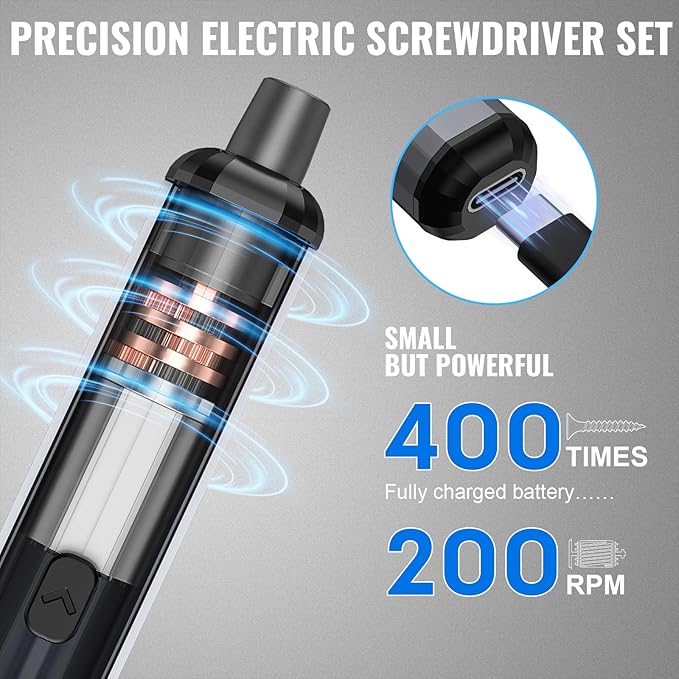 Mini Electric Screwdriver, 3.7V Precision Screwdriver Set Cordless Screwdriver Rechargeable 72 In 1 Magnetic Bit Repair Tech Tool Kit for Electronics Computer Phone Laptop Camera RC Car Watch Glasses