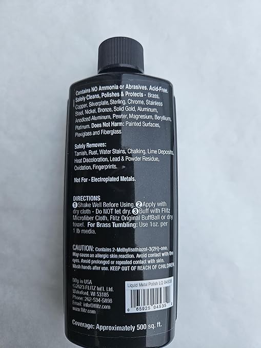 Flitz No Scent Metal Polish 3.4 oz. Liquid