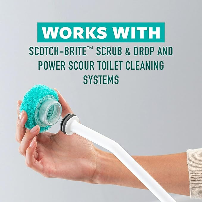 Scotch-Brite Power Scour Disposable Scrubbing Pad Refills, Disposable Toilet Bowl Cleaner Scrub Pad Tablets, 8 Scrubbing Pad Refills