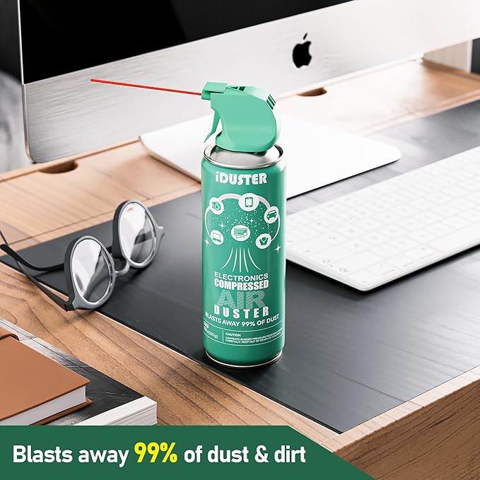 iDuster Compressed Canned Air Duster - 2 PCS Disposable Compressed Air Duster Can Cleaning for Computer,Keyboard, Jewelry, Car and Cellphone, 10oz