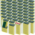 Tanlade 600 Pcs Individually Wrapped Dishwashing Sponge Bulk Non Scratch Scrub Sponges Kitchen Scouring Pad for Household Cleaning Rental Dishes Hotel Apartment Car (Yellow, Green)