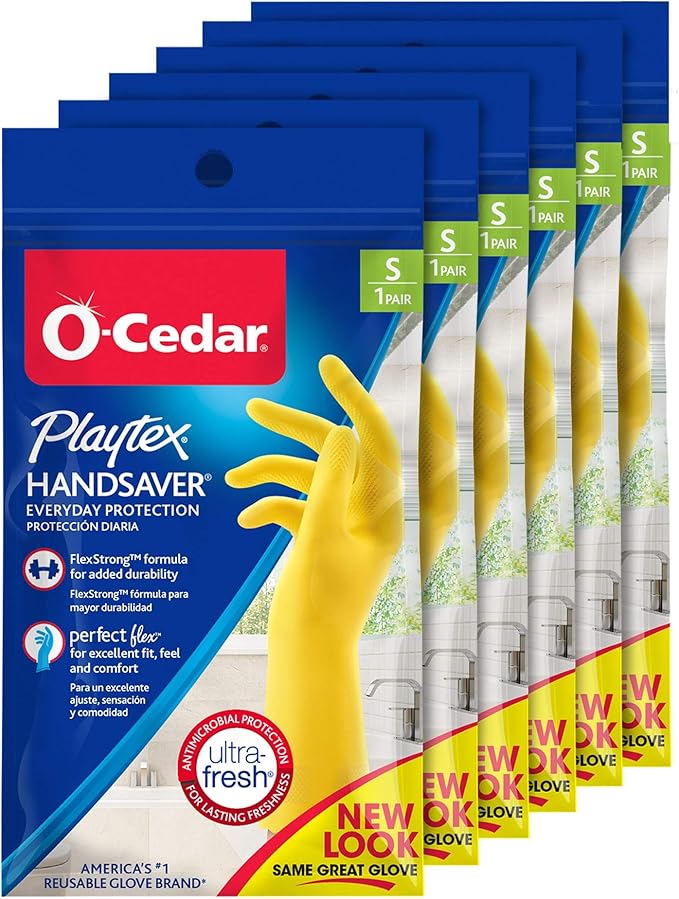 PLAYTEX HandSaver Reuseable Rubber Cleaning Gloves 6 Pairs