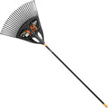 Fiskars Solid Leaf Rake XL, 27 prongs, Width: 65 cm, Plastic prongs/Aluminium Handle, Black/Orange, 1015645