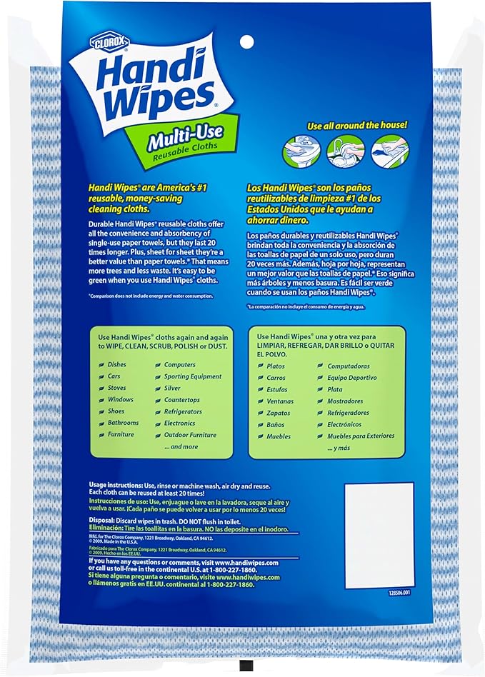 Handi Wipes Reusable Cloths, Extra Large,6 Count (Pack of 2)