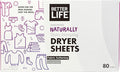 Better Life Natural Dryer Sheets, Unscented, 80 Count