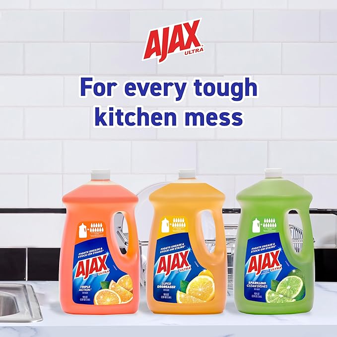 Ajax Dish Soap, Liquid, Vinegar and Lime | 90 oz Bottle | Pack of 2 | Ultra Formula
