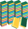 Patelai 100 Pcs Heavy Duty Sponges Kitchen Bulk Dish Sponges Cleaning Scrub Sponge Abrasive Scrubber Sponge Non Scratch Scouring Absorbent Dish for Washing Kitchen Assorted Colors