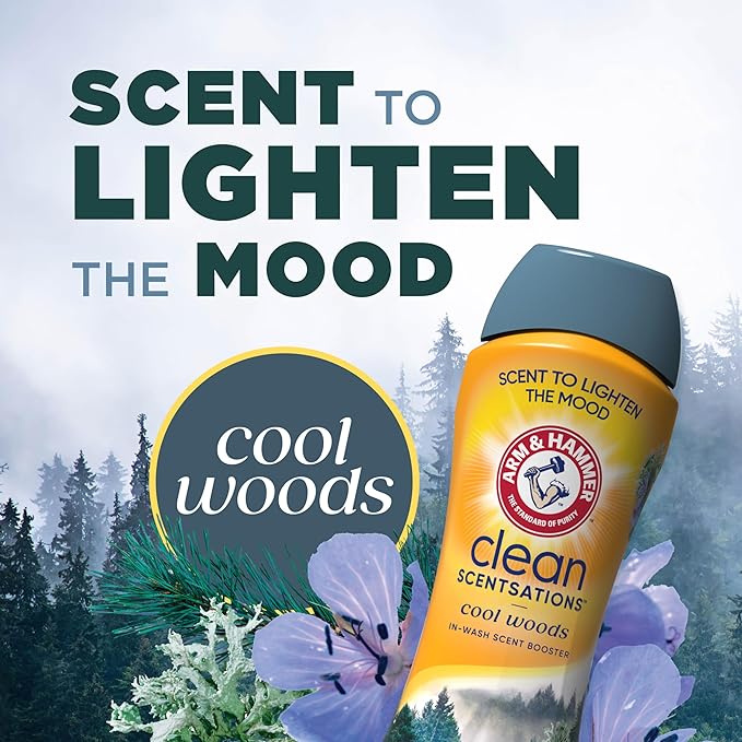 ARM & HAMMER Clean Scentsations In-Wash Scent Booster, Cool Woods scent, 24 Oz