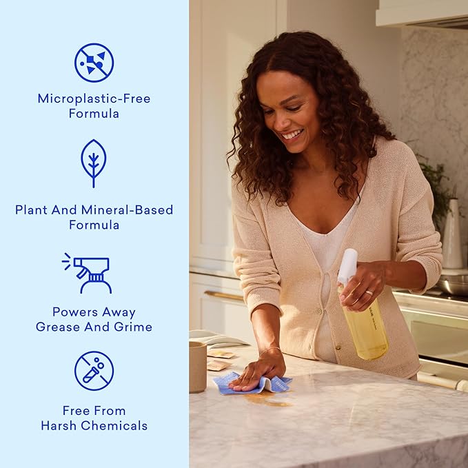 BLUELAND Multi-surface Cleaner, 4-Pack Refill, Fresh Lemon Scent, All-Purpose, Eco-Friendly Cleaning Supplies, 4 x 24 Fl oz