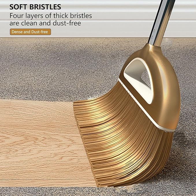Broom and Dustpan Set, Broom and Dustpan Combo Set, Long Handle Broom with Dustpan Combo Set, Stand Up Broom and Dustpan for Home, Heavy Duty Broom for Kitchen Offices, LKSX585SIHM53TRUDTX