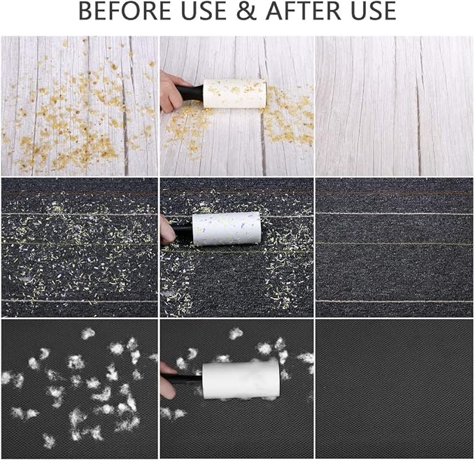 480 Sheet Extra Sticky Lint Roller - Pet Hair Remover for Clothes - 4 Handles + 8 Refills Pack