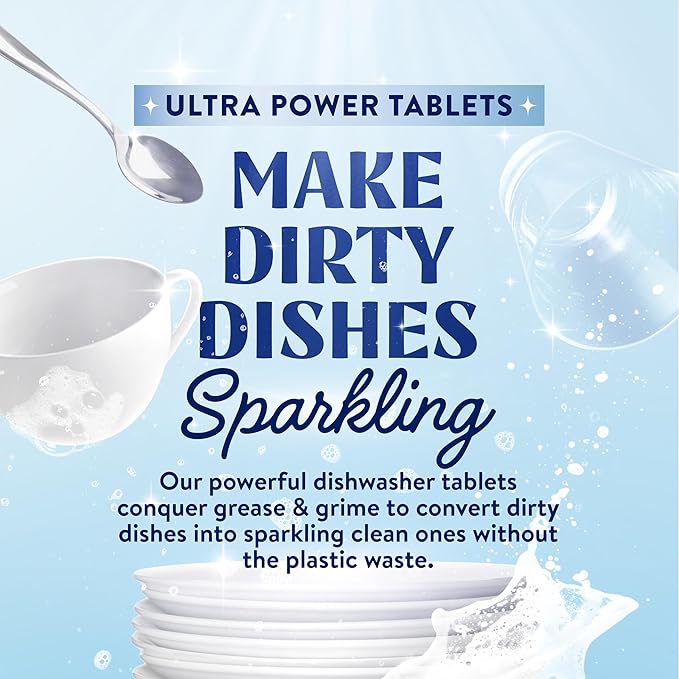 Cleancult Ultra Power Dishwasher Detergent Pods for Sparkling Streak-Free Shine, All-In-One, No Plastic Waste, 32 Count