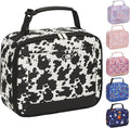 Lunch Box Kids Insulated Lunch Bag for Boys Girls Cute Reusable Lunch Tote Bag Waterproof Portable Thermal Lunch Box Kids for School Picnic Travel Cow Print