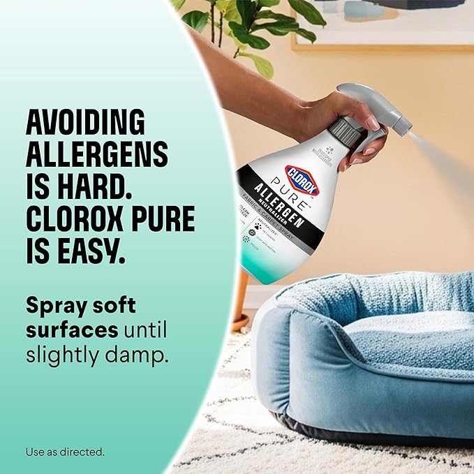 Clorox PURE Allergen Neutralizer Fabric and Carpet Spray, Clean Breeze, 26 Fluid Ounces (Pack of 2)