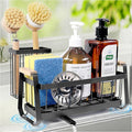 Sponge Holder for Kitchen Sink Organizer, Stainless Steel Sink Caddy Suction Cup with Dish Brush Holder, Rustproof Drying Rack, Sponge Caddy and Dish Soap Organizer for Kitchen Countertop