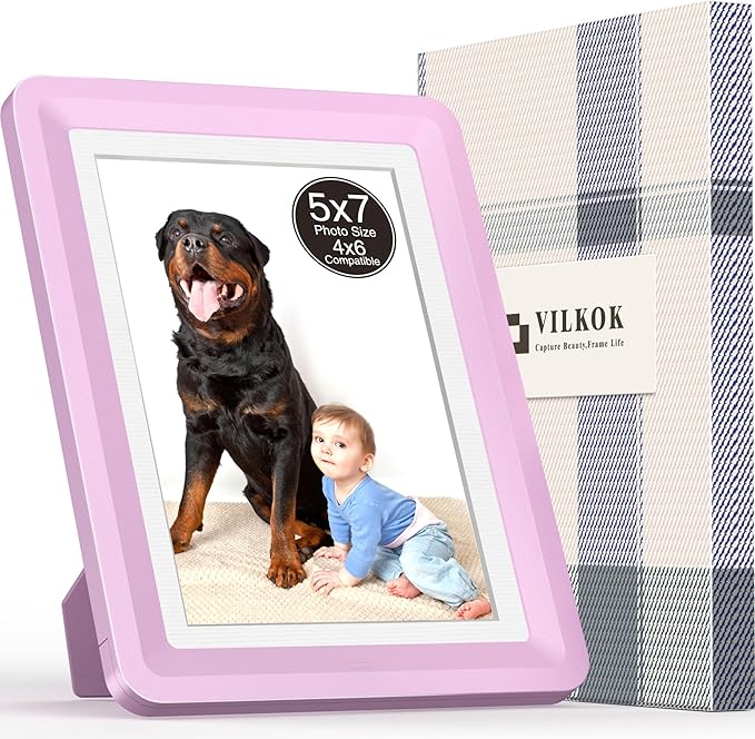 5x7 Picture Frame, Clear Acrylic Photo Frame with White Mat for 4x6 Photos, One-Piece Shatterproof Tool-Free Design, UV-Resistant Waterproof Tabletop Frame for Home Office Decor with 10-Year Warranty